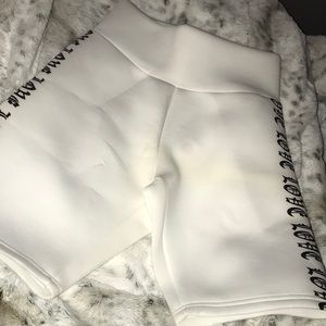 White Biker Short